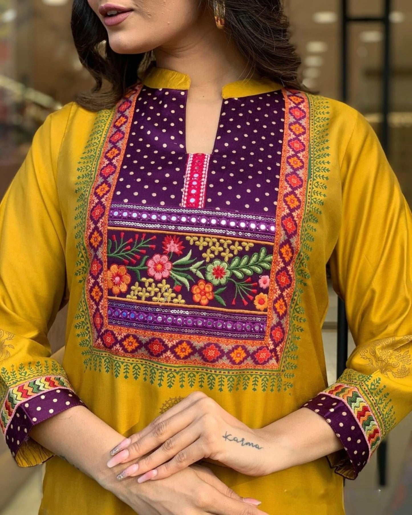 Women Embroidered Straight Yellow Kurta Set with Dupatta