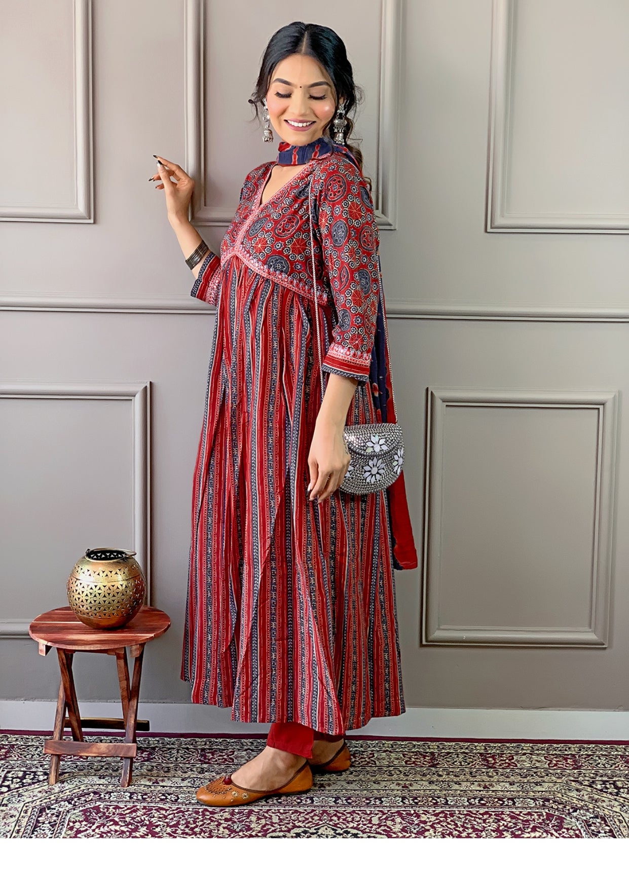 Party Wear Embroidered Fancy Kurti With Bottom Dupatta set