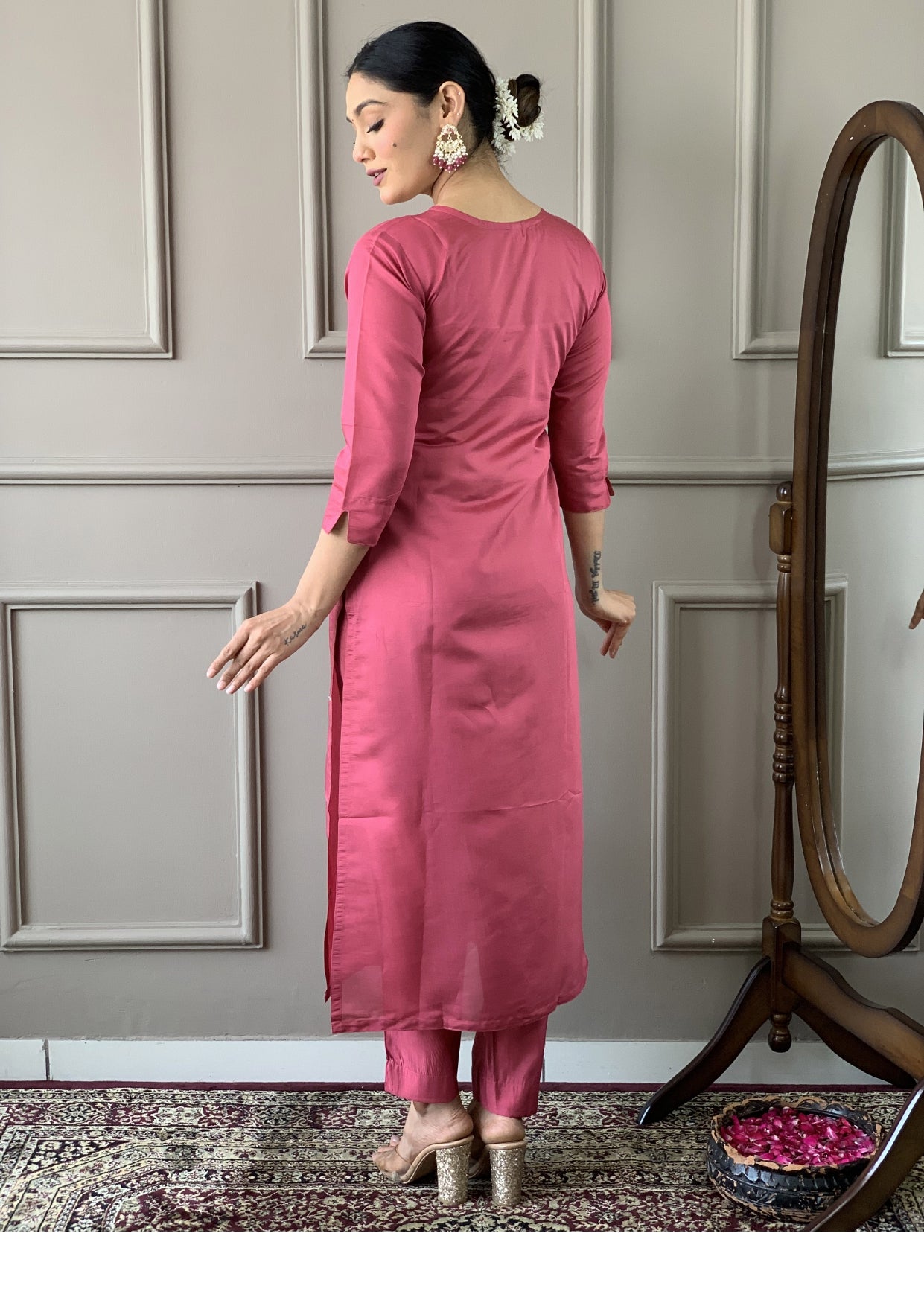 Luxurious Viscose Chanderi Kurta Set with Bottom and Dupatta